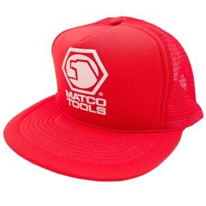 Vintage Matco Tools‎ Trucker Mesh Adjustable Snapback Hat Red Rope Ball Cap